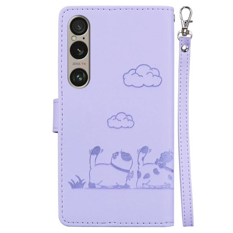For Sony Xperia 1 VI Cute Cats RFID Leather Phone Case