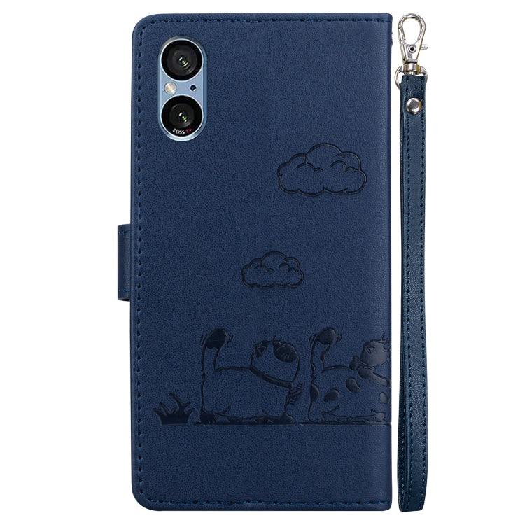 For Sony Xperia 5 V Cute Cats RFID Leather Phone Case