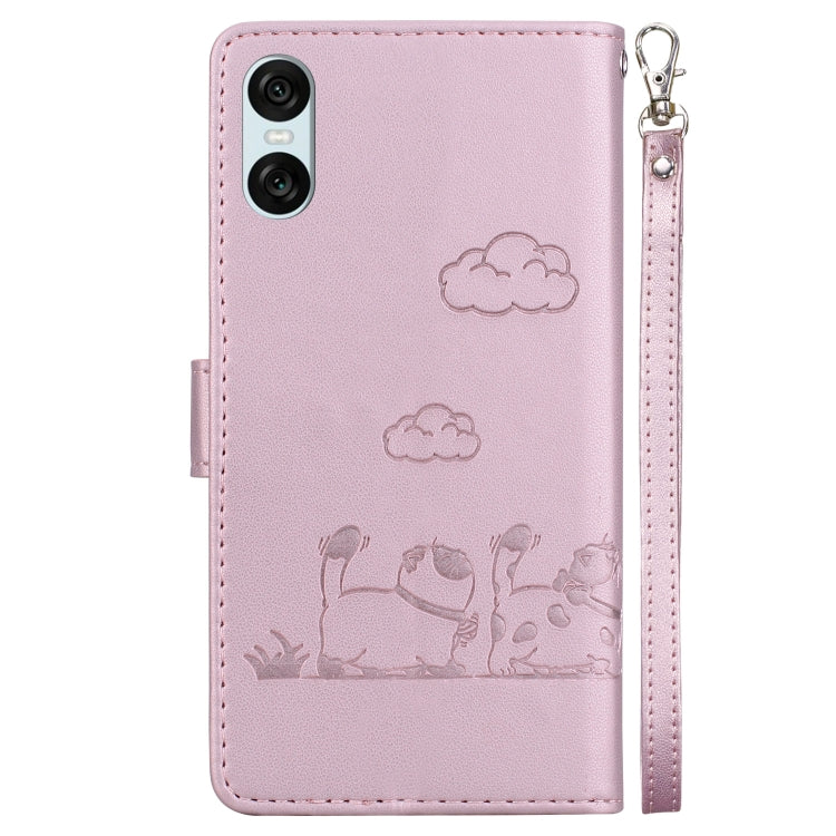 For Sony Xperia 10 VI Cute Cats RFID Leather Phone Case