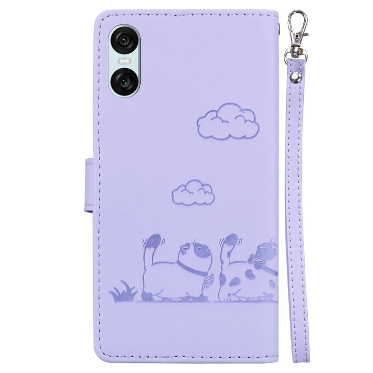 For Sony Xperia 10 VI Cute Cats RFID Leather Phone Case