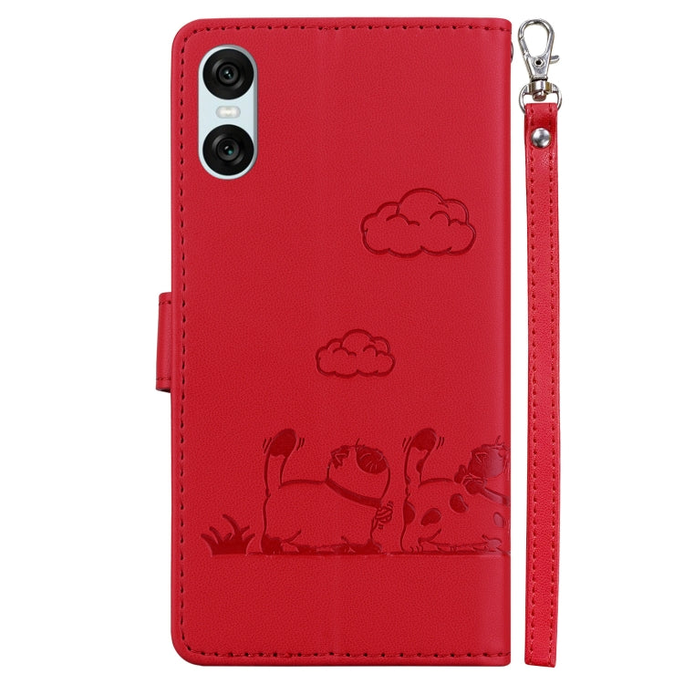 For Sony Xperia 10 VI Cute Cats RFID Leather Phone Case