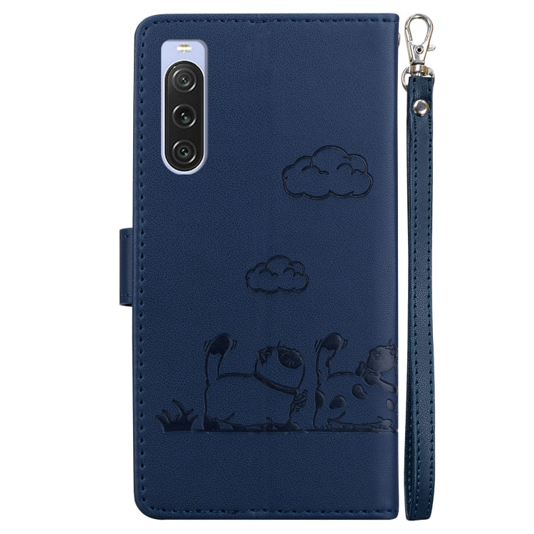 For Sony Xperia 10 V Cute Cats RFID Leather Phone Case