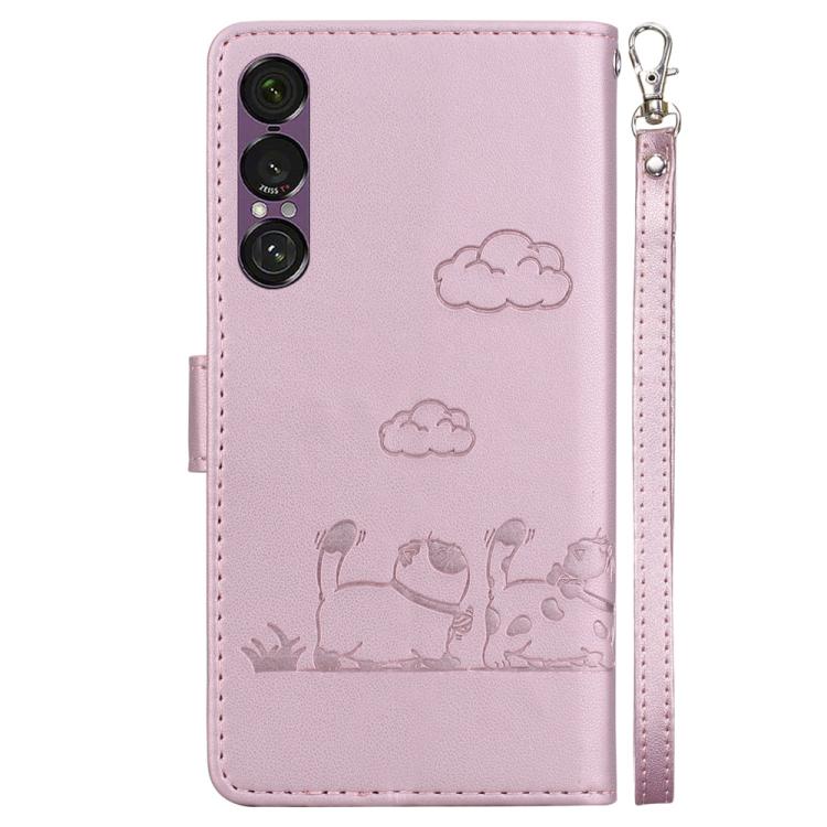 For Sony Xperia 1 VII Cute Cats RFID Leather Phone Case