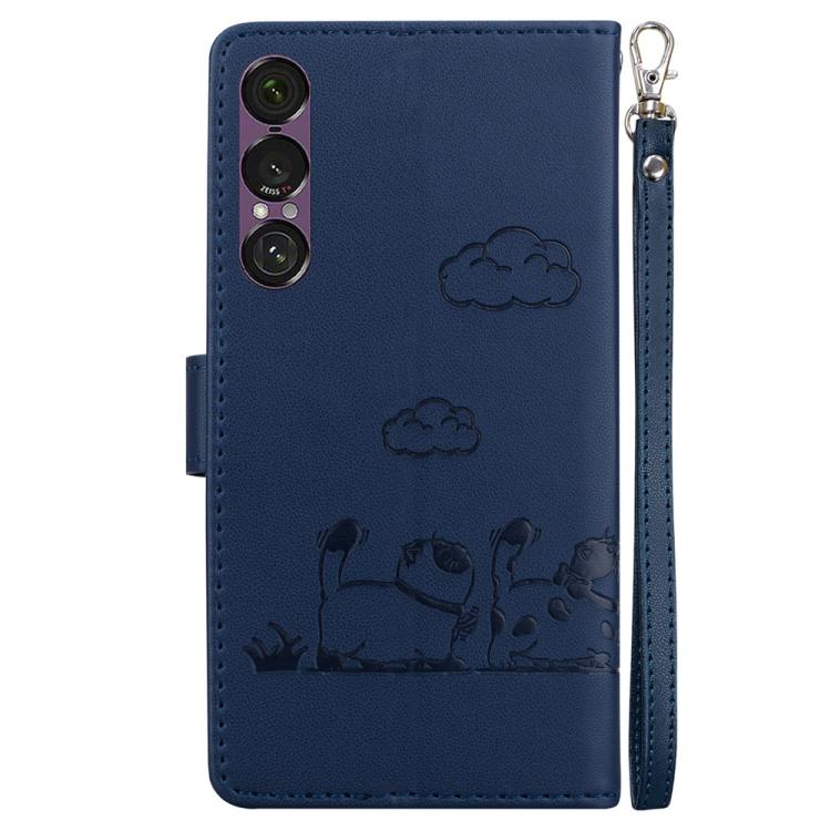 For Sony Xperia 1 VII Cute Cats RFID Leather Phone Case