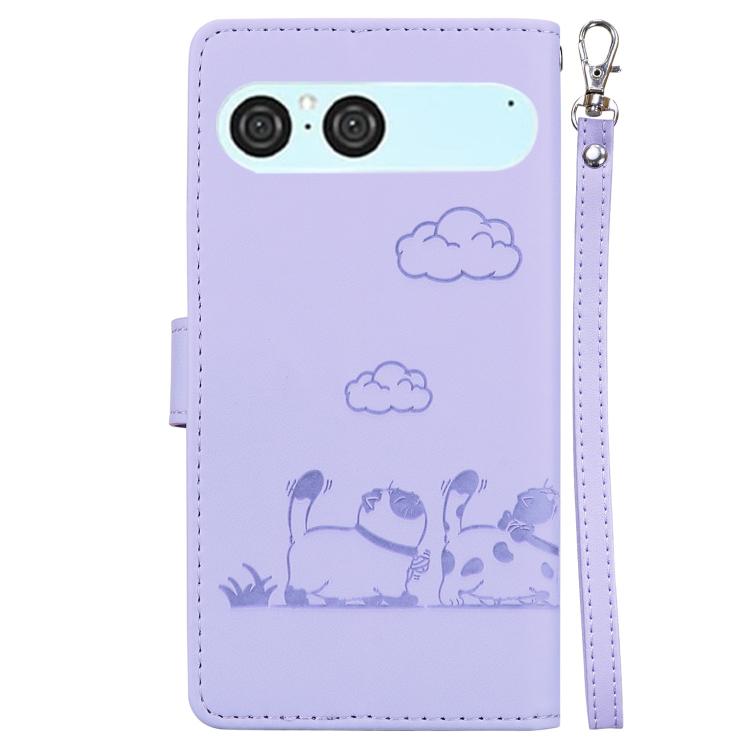 For Sony Xperia 10 VII Cute Cats RFID Leather Phone Case