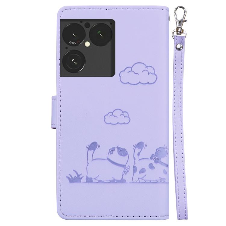For Sony Xperia 1 VIII Cute Cats RFID Leather Phone Case