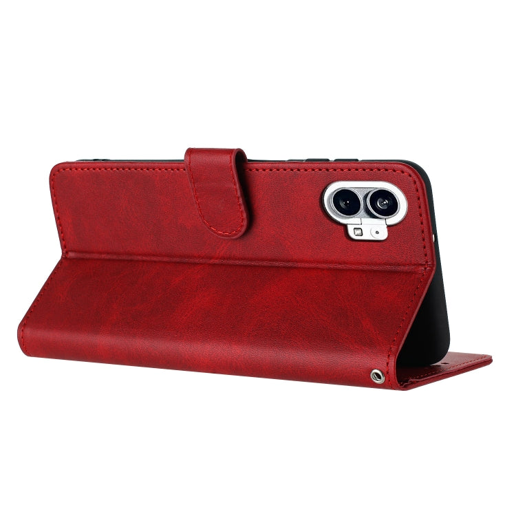 For Nothing Phone 1 Solid Calf Texture Flip Leather Phone Case