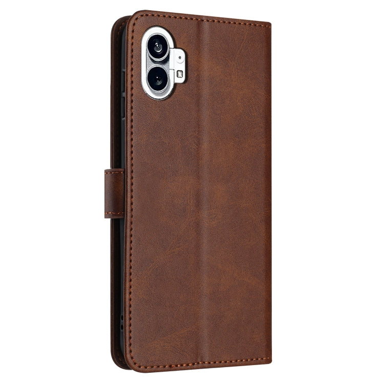 For Nothing Phone 1 Solid Calf Texture Flip Leather Phone Case