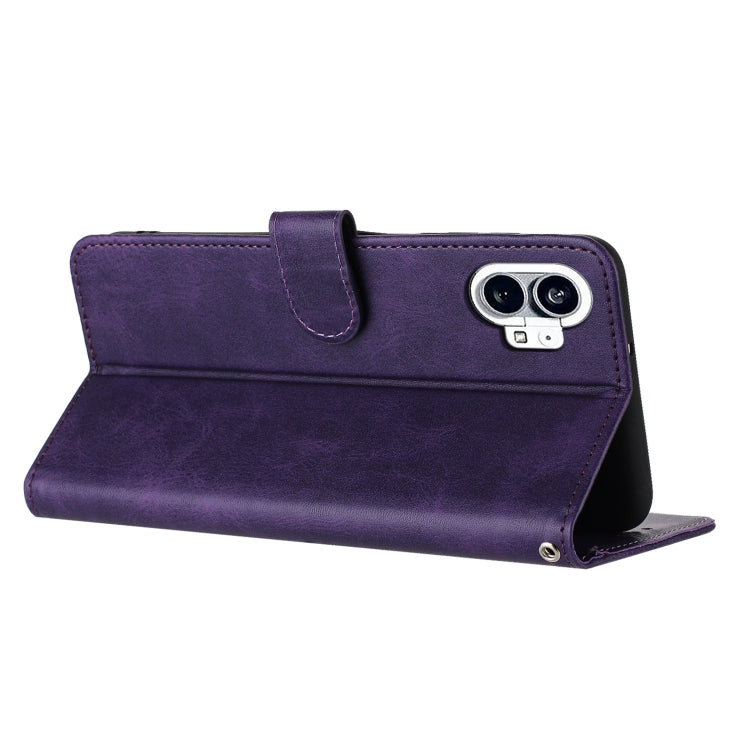 For Nothing Phone 1 Solid Calf Texture Flip Leather Phone Case