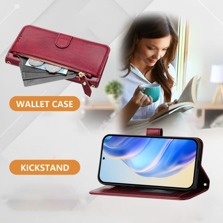 For Infinix Hot 20 5G Multi-Card Slots Zipper Wallet Leather Phone Case