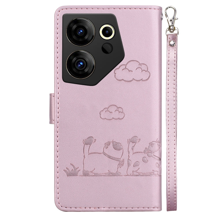 For Tecno Camon 20 Premier 5G Cute Cats RFID Leather Phone Case