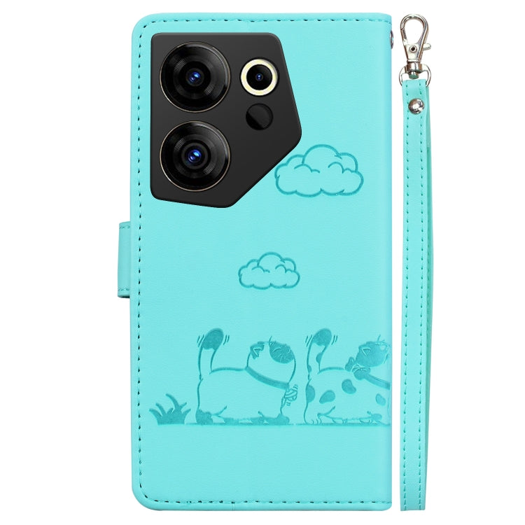 For Tecno Camon 20 Premier 5G Cute Cats RFID Leather Phone Case