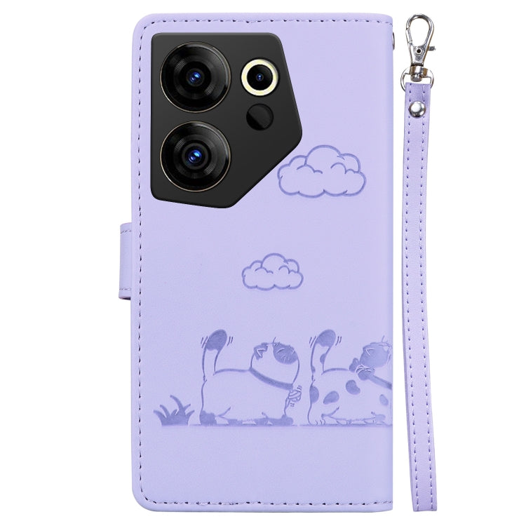 For Tecno Camon 20 Premier 5G Cute Cats RFID Leather Phone Case