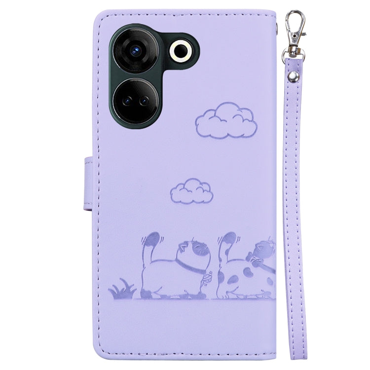 For Tecno Camon 20 Pro 4G / Camon 20 Cute Cats RFID Leather Phone Case