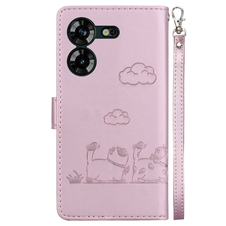 For Tecno Pova 5 Cute Cats RFID Leather Phone Case