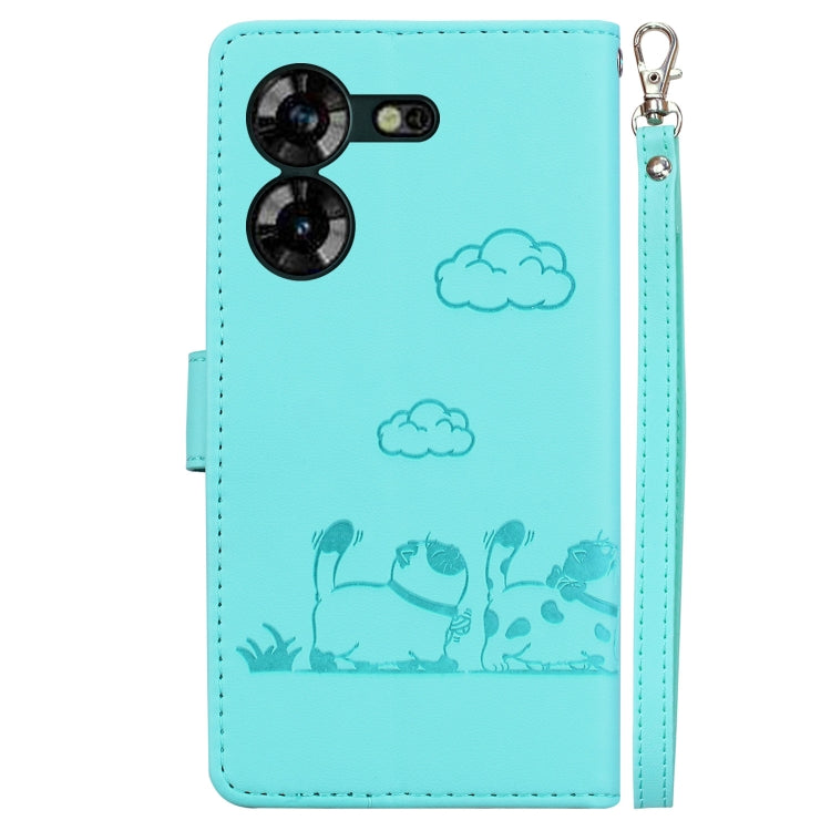 For Tecno Pova 5 Cute Cats RFID Leather Phone Case