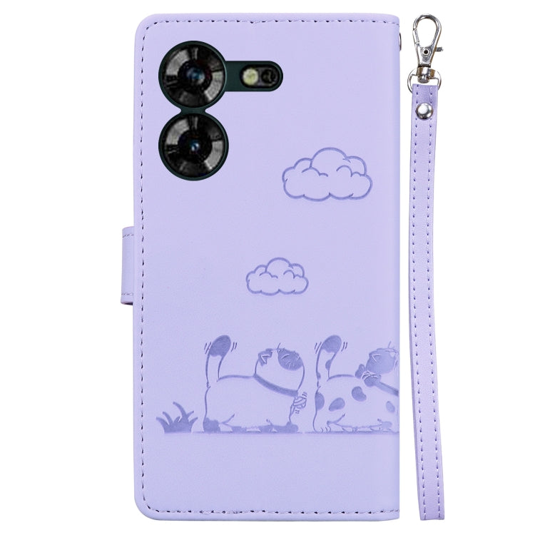 For Tecno Pova 5 Cute Cats RFID Leather Phone Case