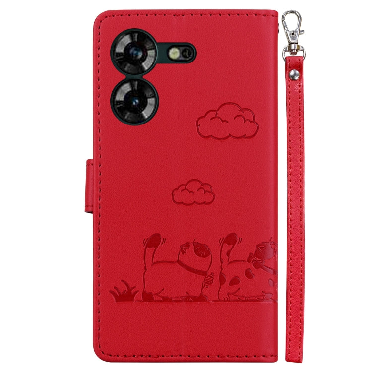For Tecno Pova 5 Cute Cats RFID Leather Phone Case
