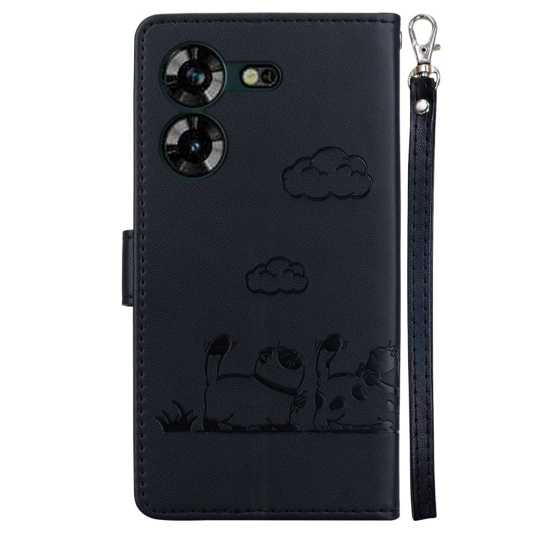 For Tecno Pova 5 Cute Cats RFID Leather Phone Case