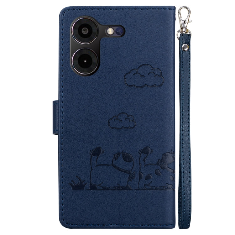 For Tecno Pova 5 Pro Cute Cats RFID Leather Phone Case
