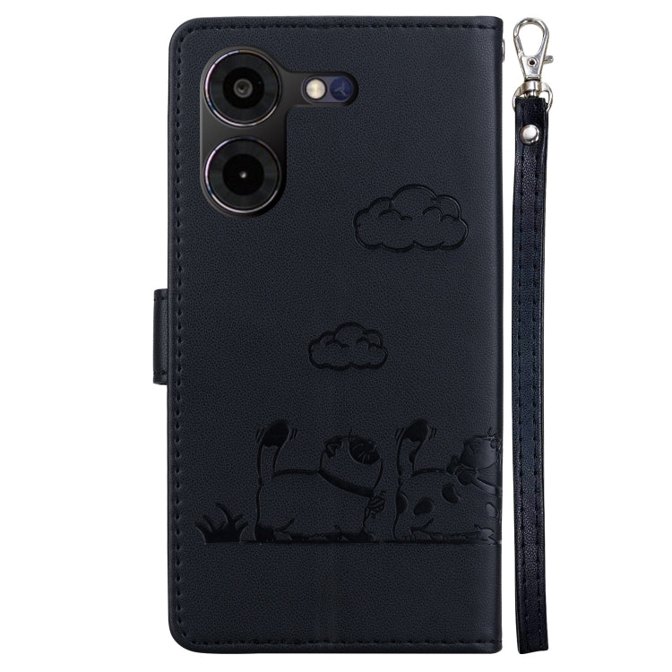 For Tecno Pova 5 Pro Cute Cats RFID Leather Phone Case
