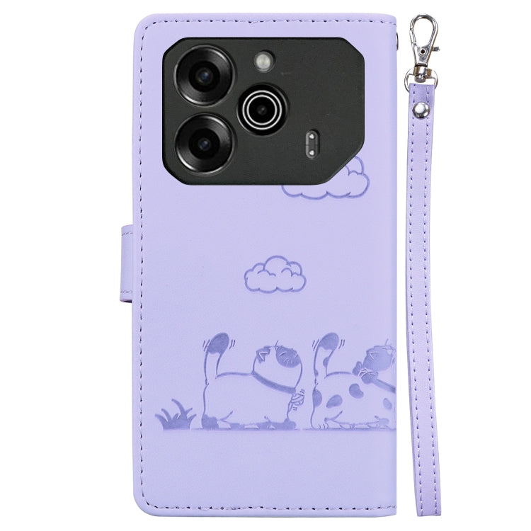 For Tecno Pova 6 5G / Pova 6 Pro 5G Cute Cats RFID Leather Phone Case
