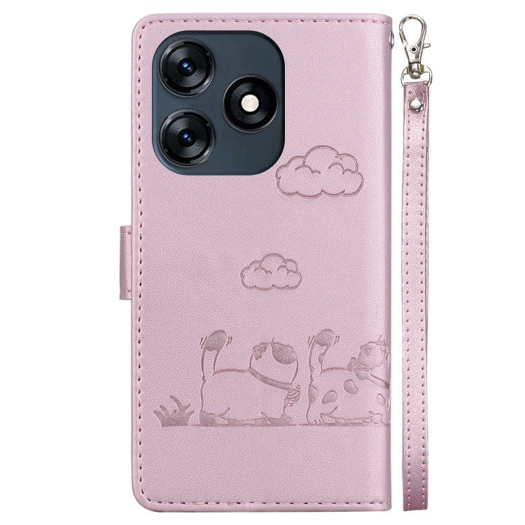 For Tecno Spark 10 4G / Spark 10C Cute Cats RFID Leather Phone Case