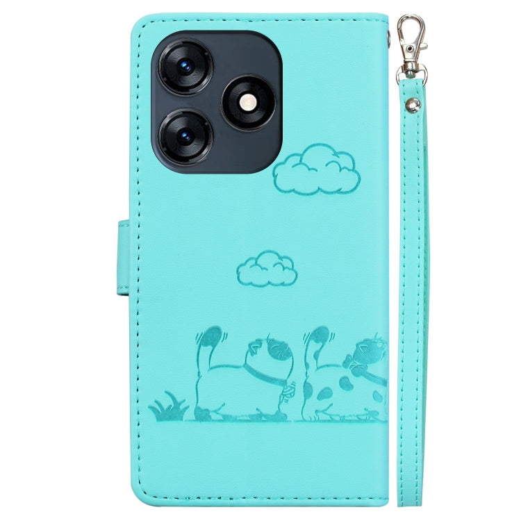 For Tecno Spark 10 4G / Spark 10C Cute Cats RFID Leather Phone Case