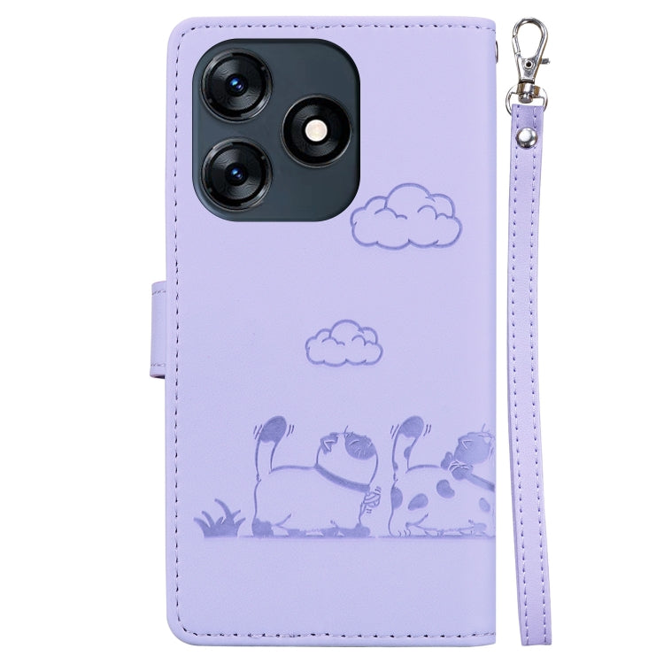 For Tecno Spark 10 4G / Spark 10C Cute Cats RFID Leather Phone Case