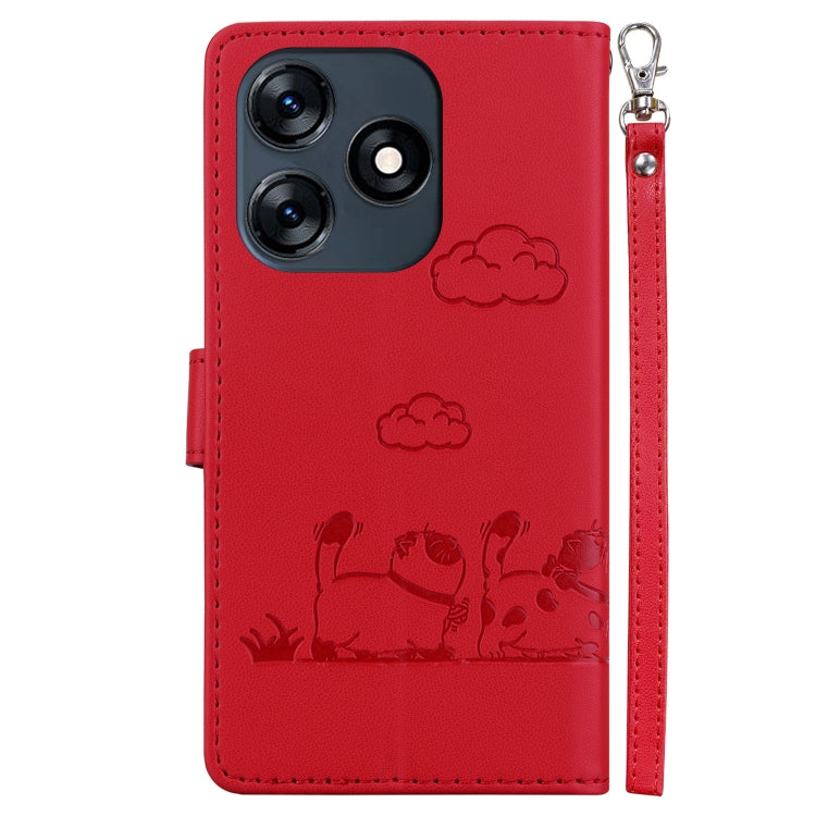 For Tecno Spark 10 4G / Spark 10C Cute Cats RFID Leather Phone Case
