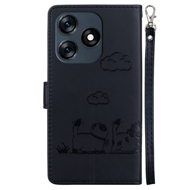 For Tecno Spark 10 4G / Spark 10C Cute Cats RFID Leather Phone Case