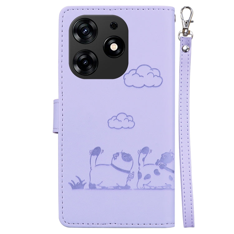 For Tecno Spark 10 Pro Cute Cats RFID Leather Phone Case