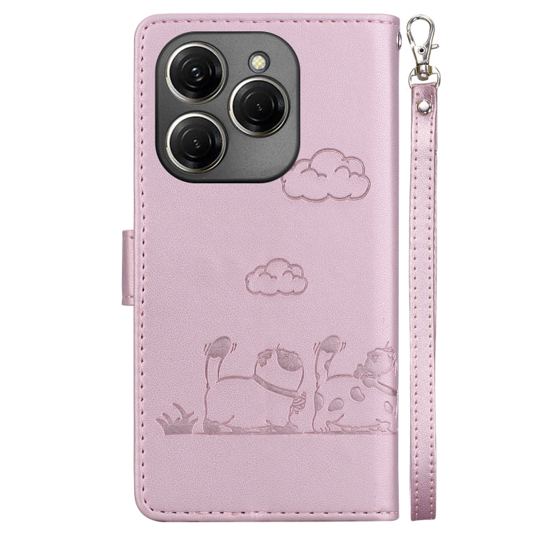 For Tecno Spark 20 Pro Cute Cats RFID Leather Phone Case