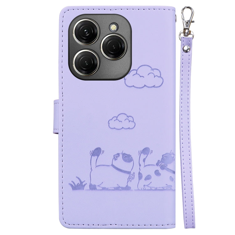 For Tecno Spark 20 Pro Cute Cats RFID Leather Phone Case