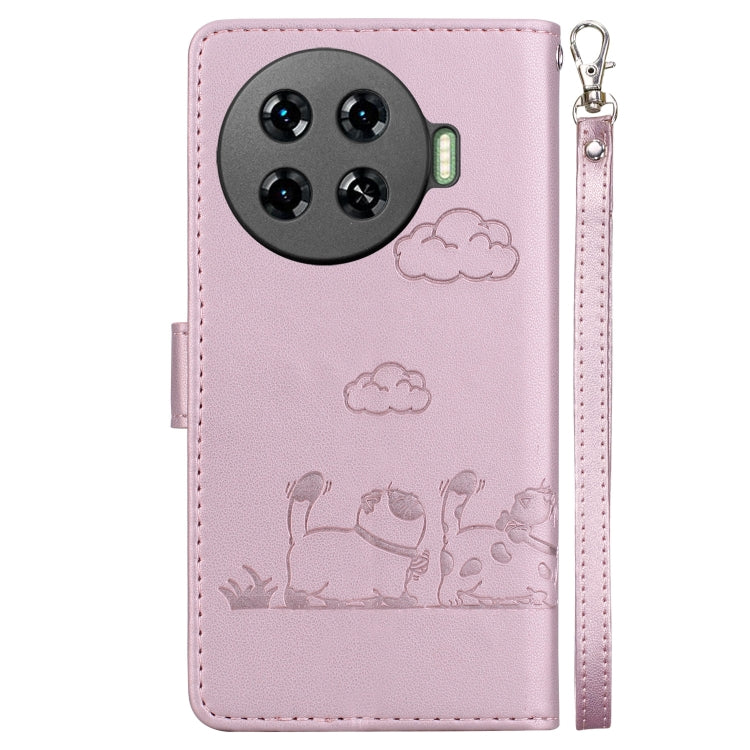For Tecno Spark 20 Pro+ 4G Cute Cats RFID Leather Phone Case