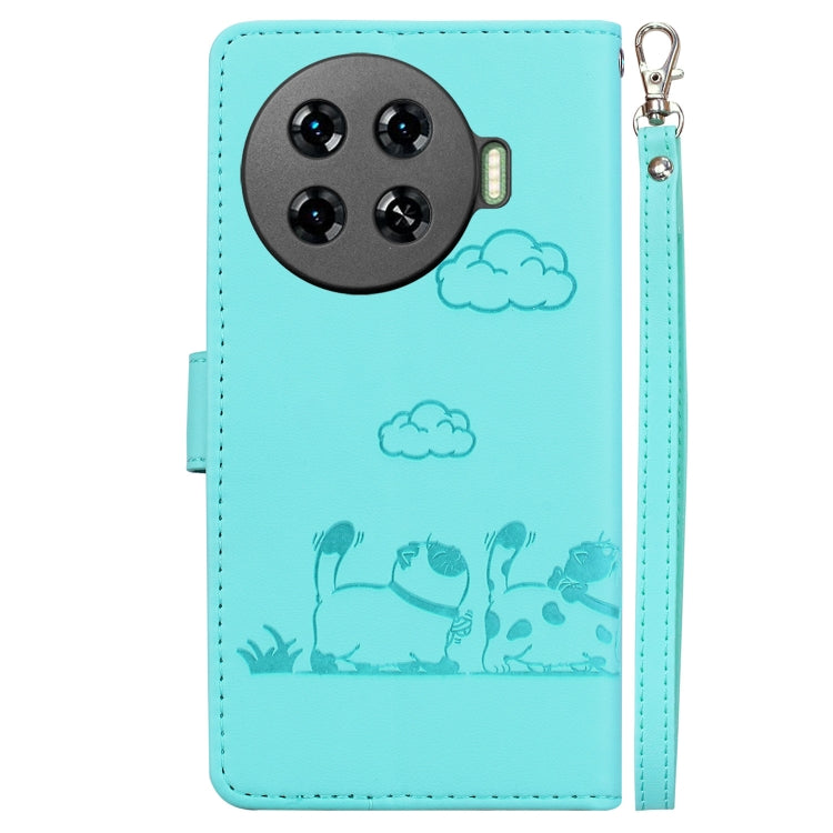 For Tecno Spark 20 Pro+ 4G Cute Cats RFID Leather Phone Case