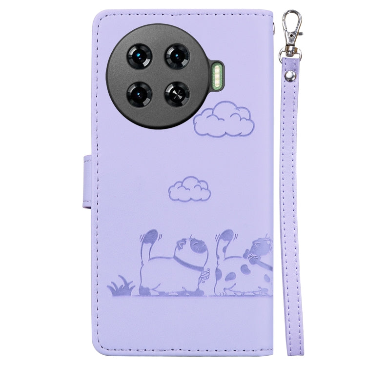 For Tecno Spark 20 Pro+ 4G Cute Cats RFID Leather Phone Case