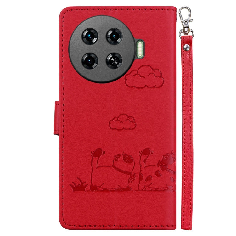 For Tecno Spark 20 Pro+ 4G Cute Cats RFID Leather Phone Case