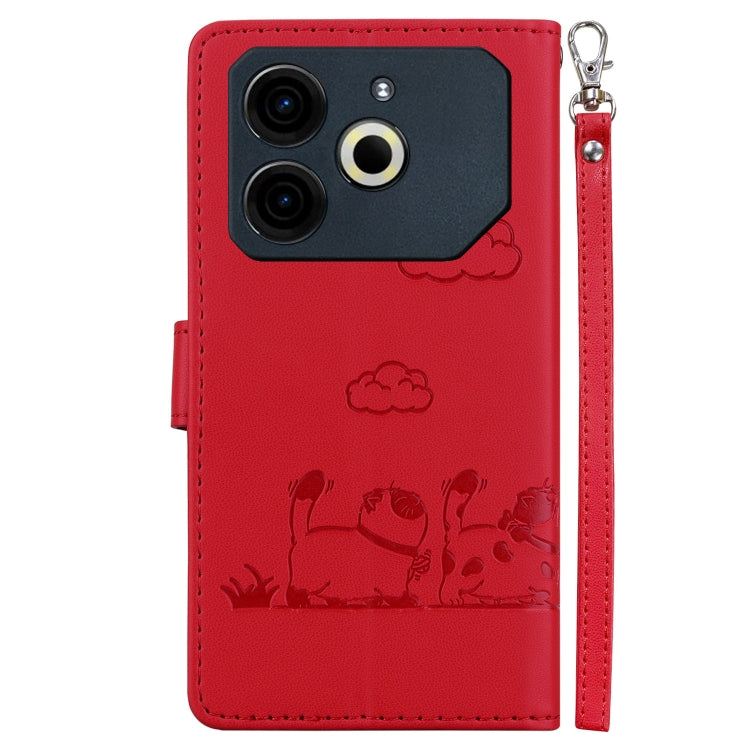 For Tecno Pova 6 Neo Cute Cats RFID Leather Phone Case