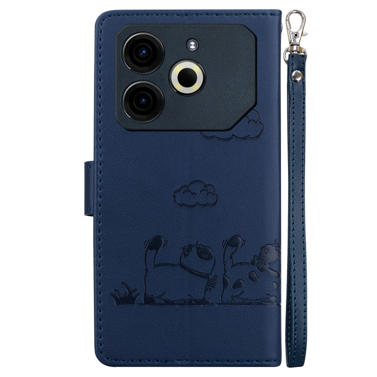 For Tecno Pova 6 Neo Cute Cats RFID Leather Phone Case