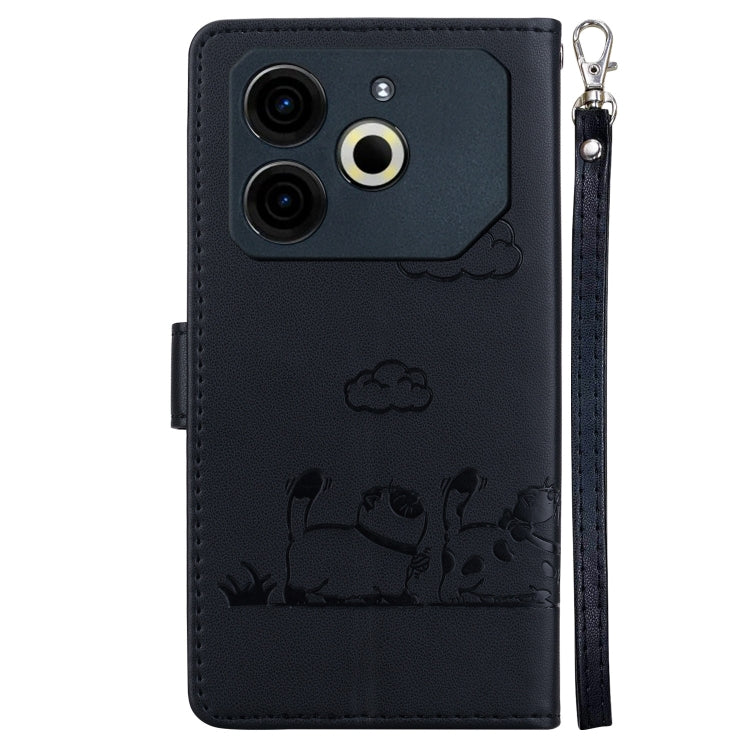 For Tecno Pova 6 Neo Cute Cats RFID Leather Phone Case