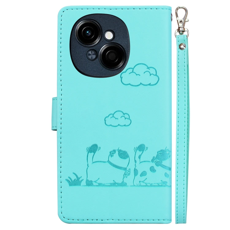 For Tecno Spark Go 1 / Pop 9 Cute Cats RFID Leather Phone Case