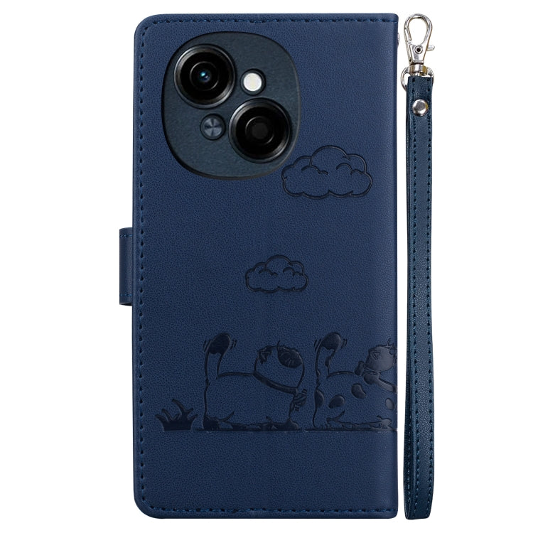 For Tecno Spark Go 1 / Pop 9 Cute Cats RFID Leather Phone Case