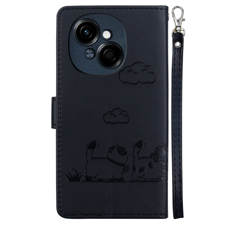 For Tecno Spark Go 1 / Pop 9 Cute Cats RFID Leather Phone Case
