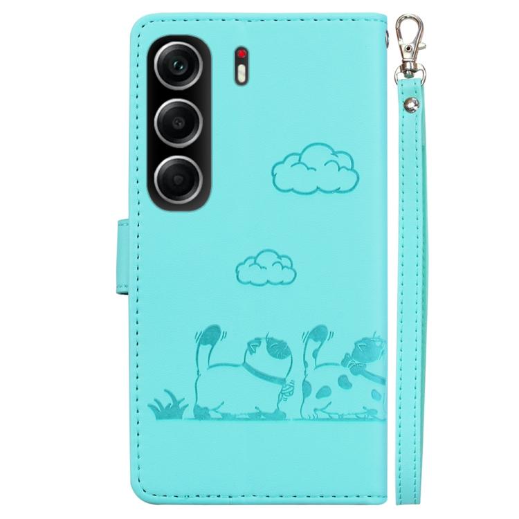 For Tecno Camon 40 Cute Cats RFID Leather Phone Case