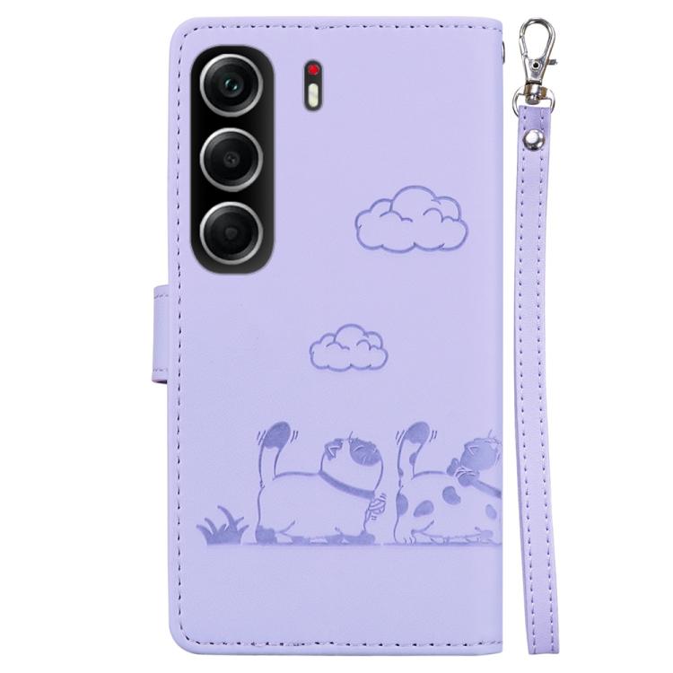 For Tecno Camon 40 Cute Cats RFID Leather Phone Case