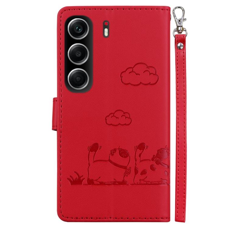 For Tecno Camon 40 Cute Cats RFID Leather Phone Case