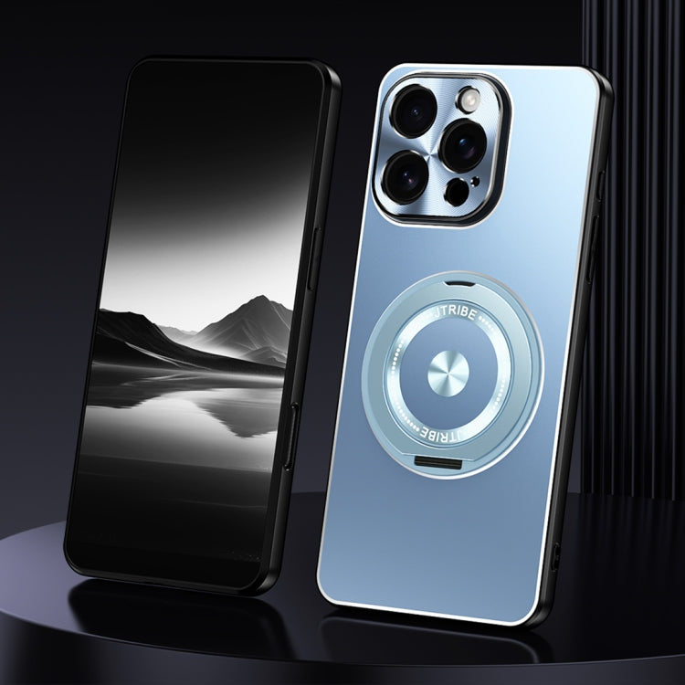 For iPhone 16 Pro Max Rotating Holder Frosted Metal Phone Case