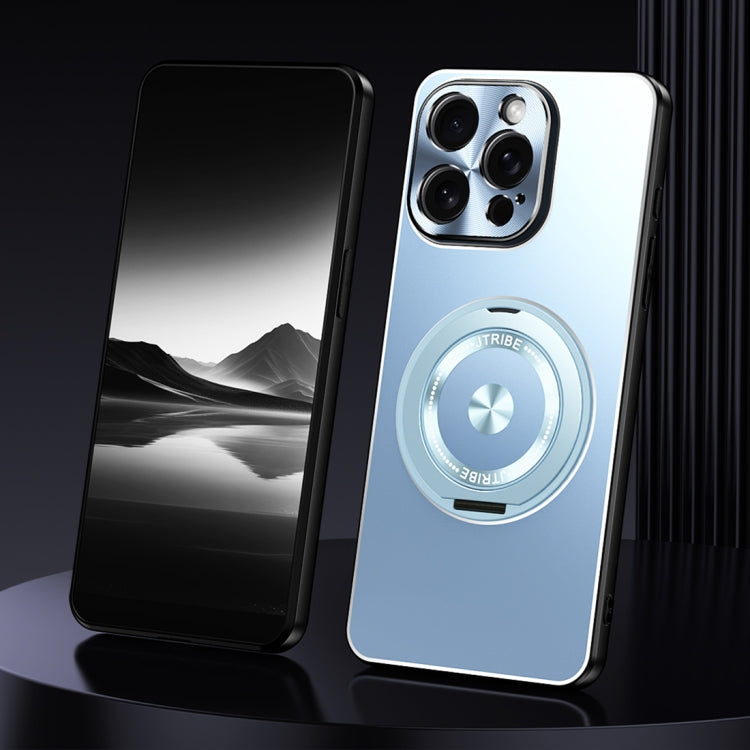 For iPhone 14 Pro Max Rotating Holder Frosted Metal Phone Case