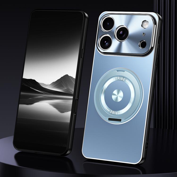 For iPhone 17 Pro Rotating Holder Frosted Metal Phone Case